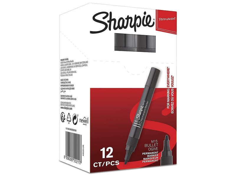 Sharpie M15 Permanentmarker | Patronenspitze | schwarz | 12er Box