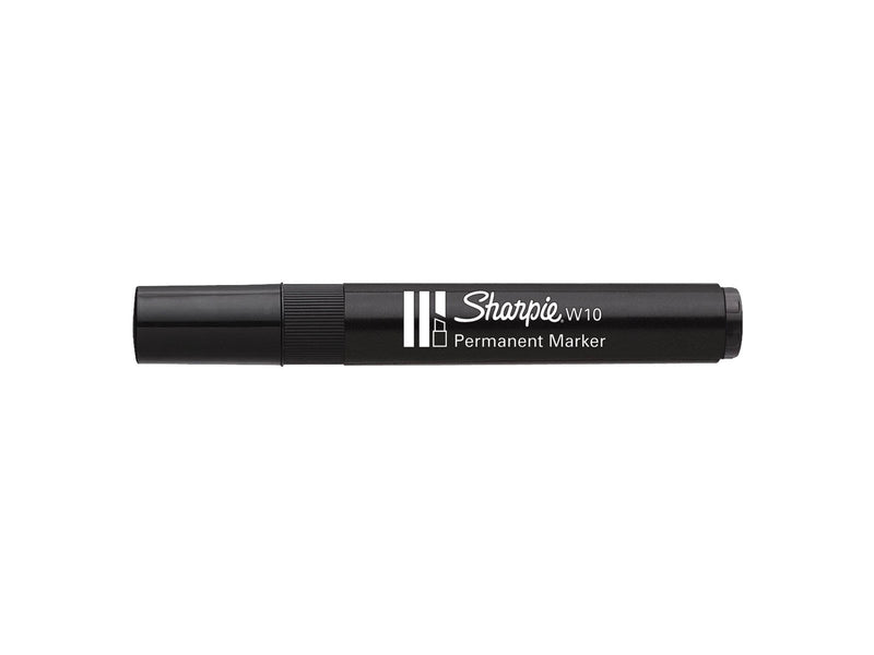Sharpie W10 Permanentmarker | Keilspitze | schwarz | 12er Box