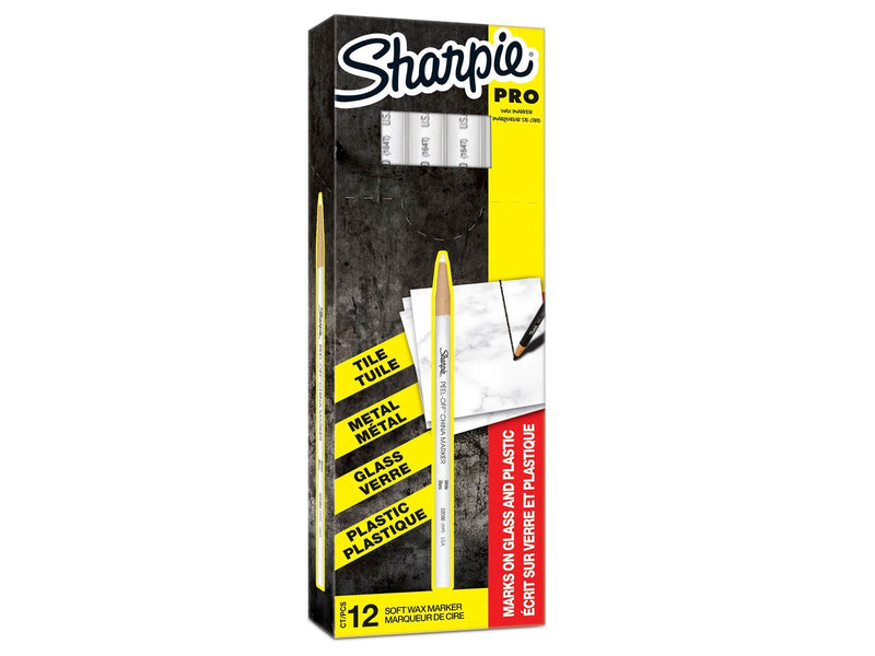 Sharpie China-Wachsmarkerstifte (selbstspitzend) | weiß | 12 Stück