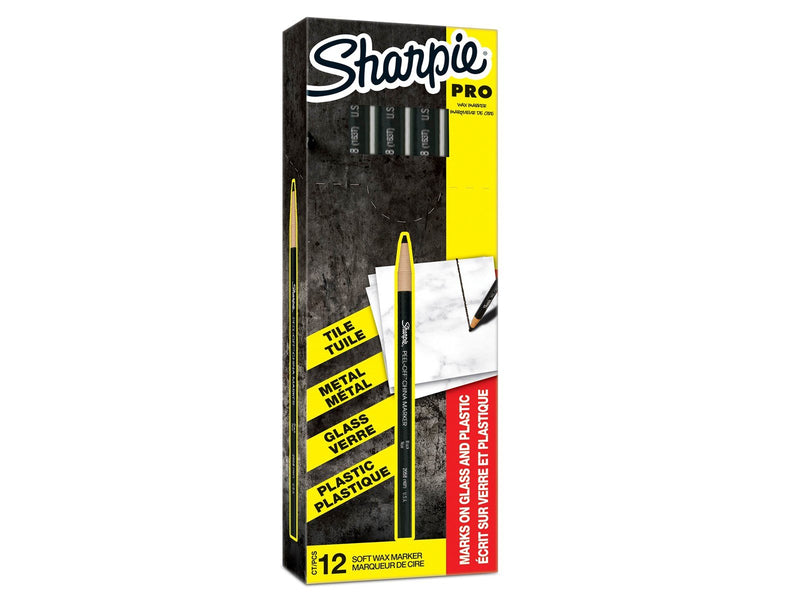 Sharpie China-Wachsmarkerstifte (selbstspitzend) | schwarz | 12 Stück