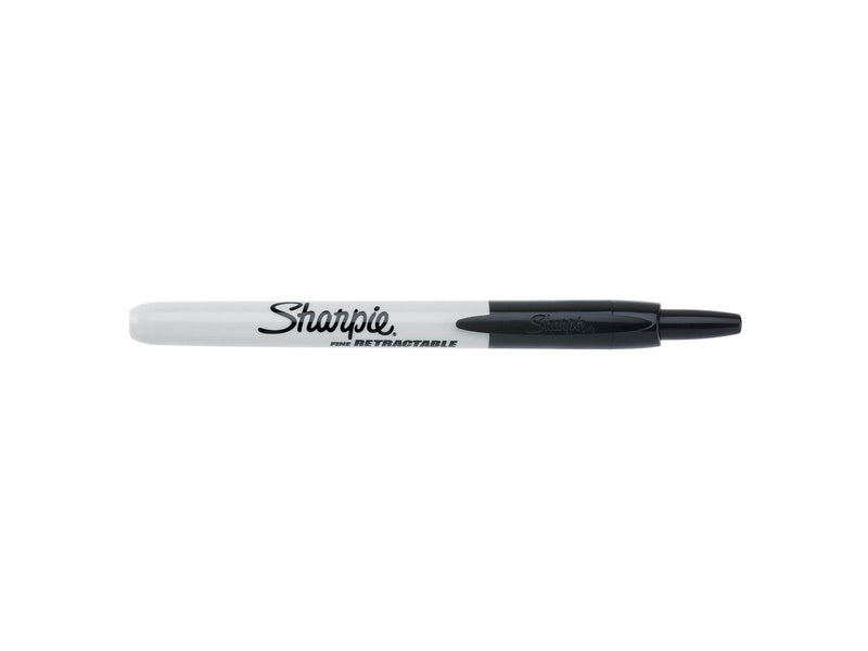 Sharpie Permanentmarker mit einziehbarer Spitze | fein | schwarz | 12 Stück