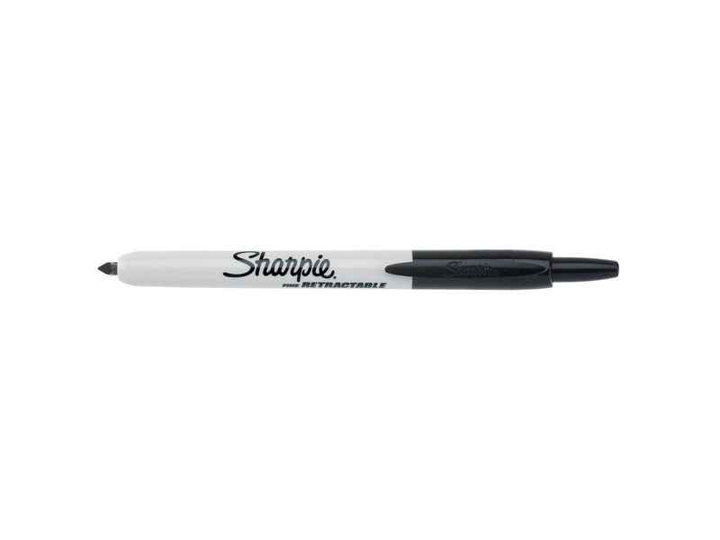 Sharpie Permanentmarker mit einziehbarer Spitze | fein | schwarz | 12 Stück