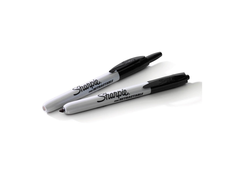 Sharpie Permanentmarker mit einziehbarer Spitze | fein | schwarz | 12 Stück