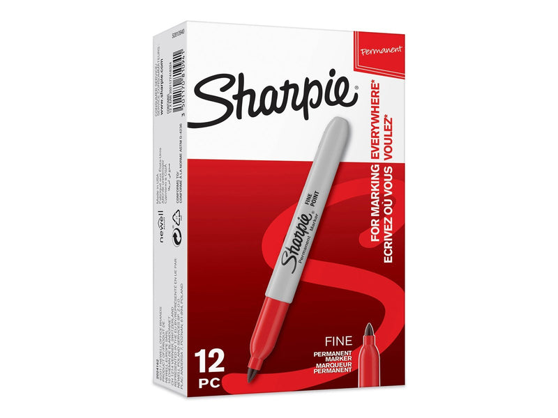 Sharpie Permanent Marker | Marker Stifte mit feiner Spitze | Rot | 12 Stück Market Set