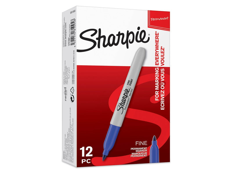 Sharpie Permanent Marker | Marker Stifte mit feiner Spitze | Blau | 12 Stück Market Set