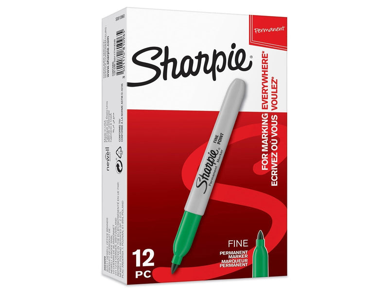 Sharpie Permanent Marker | Marker Stifte mit feiner Spitze | Grün | 12 Stück Market Set