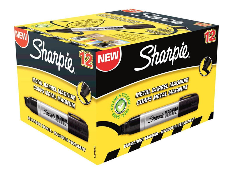 Sharpie Pro Magnum Permanentmarker, Keilspitze 9,8/14,8mm, schwarz, 12 Stück