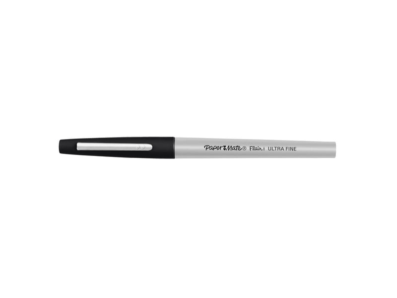 Paper Mate Flair Filzstifte | extrafeiner Spitze  (0,4 mm) | Schwarz | 2 Stück