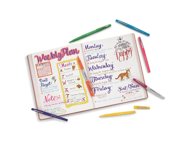 Paper Mate Flair Filzstifte | extrafeiner Spitze  (0,4 mm) | Schwarz | 2 Stück