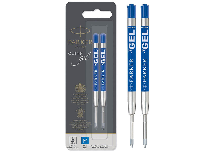 Parker Gelstifteminen | mittlere Schreibspitze (0,7 mm) | blaue QUINK Tinte | 2 Stück