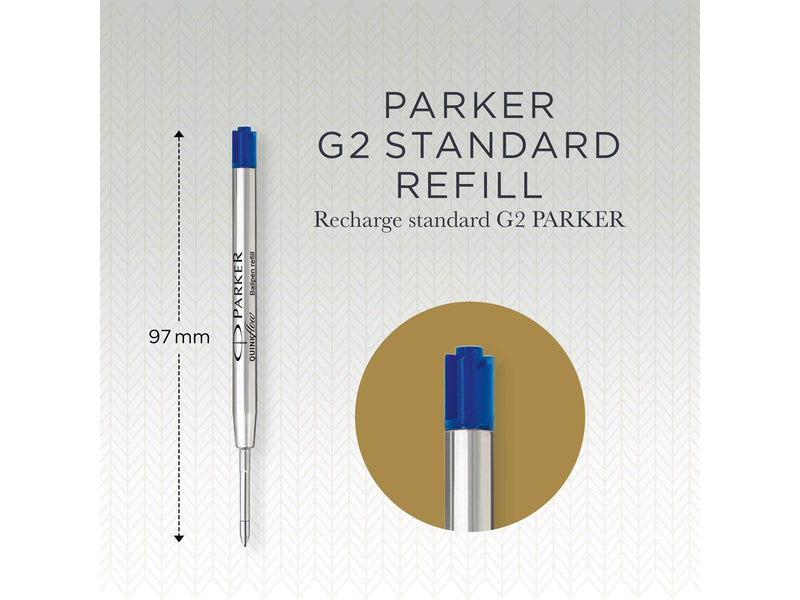 Parker Kugelschreiberminen | mittlere Schreibspitze | blaue QUINKflow Tinte | 2 Ersatzminen für Kugelschreiber