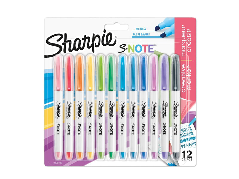 Sharpie S-Note Textmarker & Kreative Markerstifte | Schreiben, Malen, Markieren & Mehr | geschmischte Pastellfarben | 2-in-1 Kei