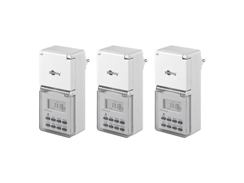 Pro 3 pcs IP44 digital timer white - controls electr