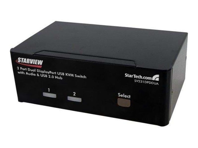 StarTech.com 2 Port Dual DisplayPort USB KVM Switch w/ Audio & USB Hub - KVM / Audio-Switch - 2 Anschlüsse