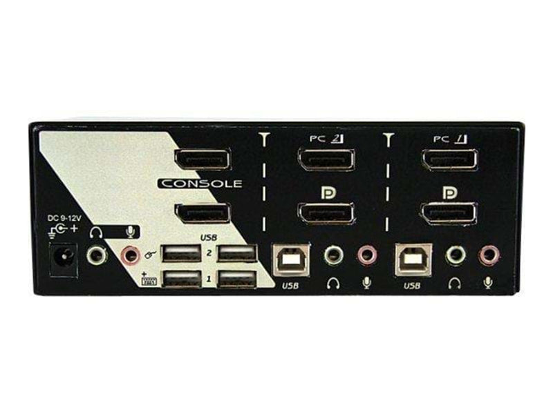 StarTech.com 2 Port Dual DisplayPort USB KVM Switch w/ Audio & USB Hub - KVM / Audio-Switch - 2 Anschlüsse