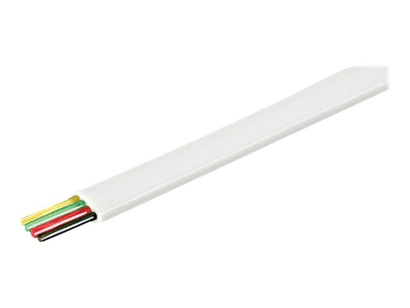 Pro Telephone flat cables 4-core 100 m reel AWG 30. - Weiß - 100 meter