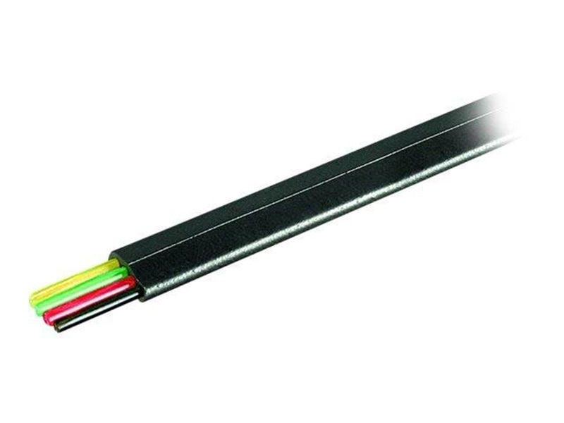 Pro Telephone flat cables 4-core 100 m reel AWG 30. - Schwarz - 100 meter