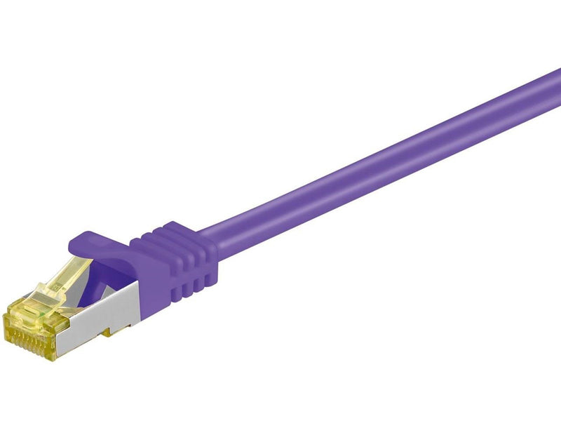 Pro RJ45 patch cord CAT 6A S/FTP (PiMF) 500 MHz with CAT 7 raw cable - Lila - 15 meter