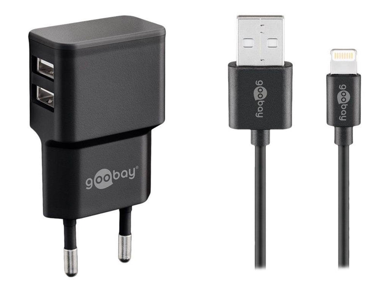 Pro Dual Apple Lightning charger set 2.4 A black 1 m