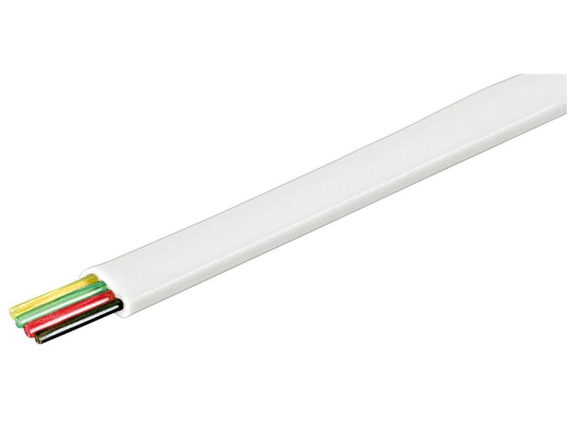 Pro Telephone flat cables 4-core 100 m reel AWG 28. - Weiß - 100 meter