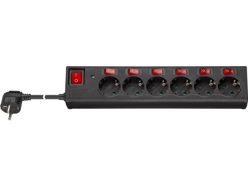 Pro Power Socket x6 - Schwarz - 1.5 m