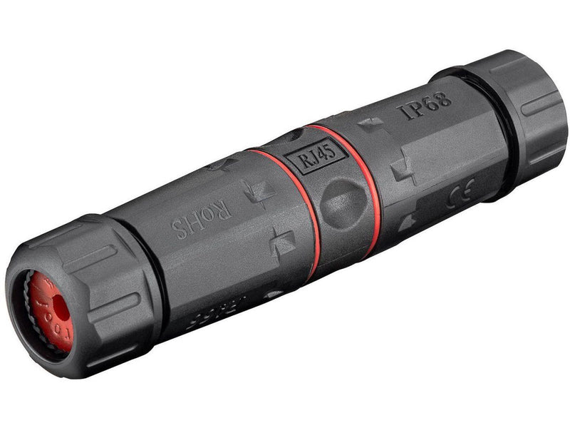 Pro Outdoor (IP68) LAN cable connector CAT 6 shielded - Schwarz