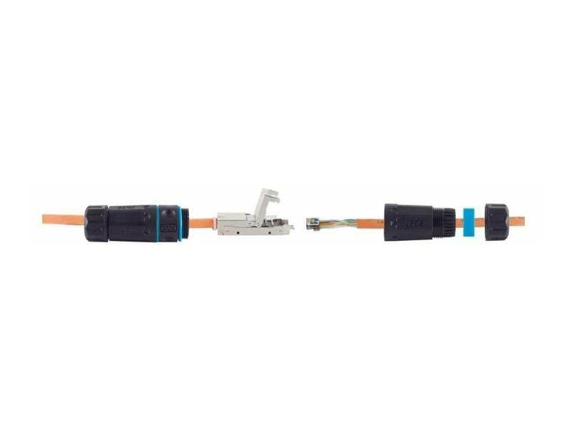 Pro Outdoor (IP68) LAN cable connector CAT 6 shielded - Schwarz