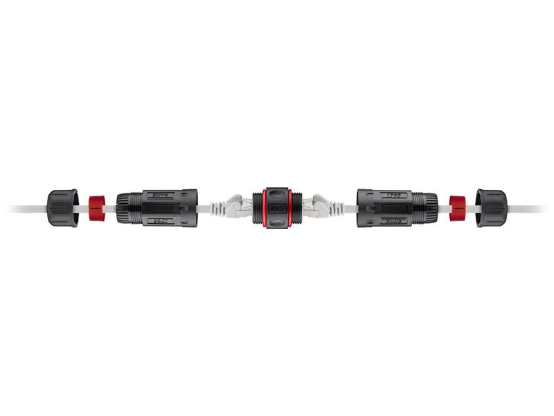 Pro Outdoor (IP68) RJ45 patchcable connector CAT 6 - Schwarz