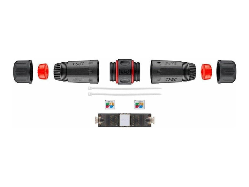 Pro Outdoor (IP68) LAN cable connector CAT 6 UTP unshielded - Schwarz