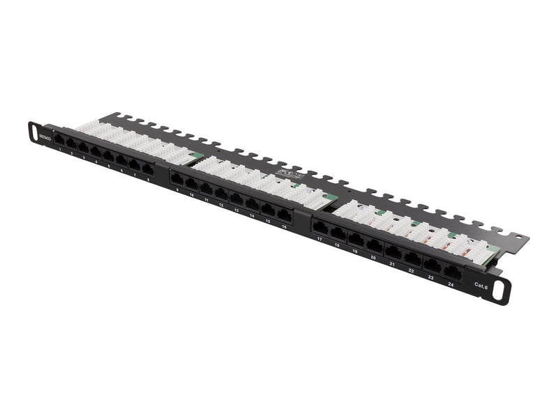 Deltaco UTP Patchpanel 24xRJ45 Cat6 Krone-termin
