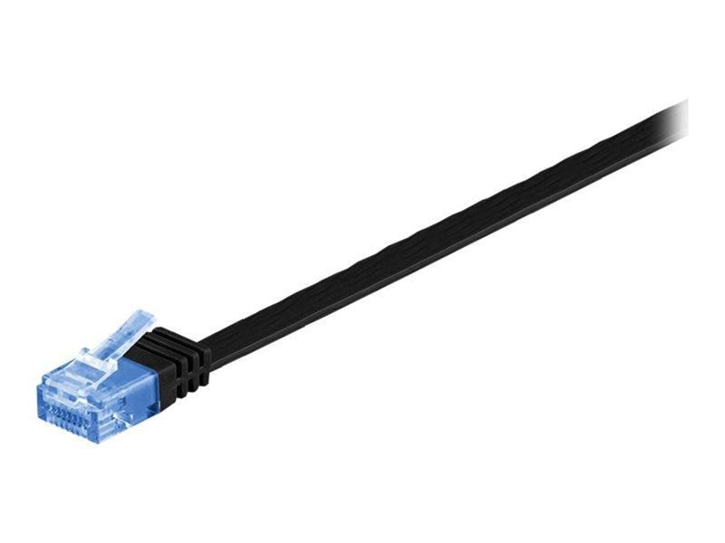 Pro LAN CAT 6A U/UTP flat - Schwarz - 15 meter