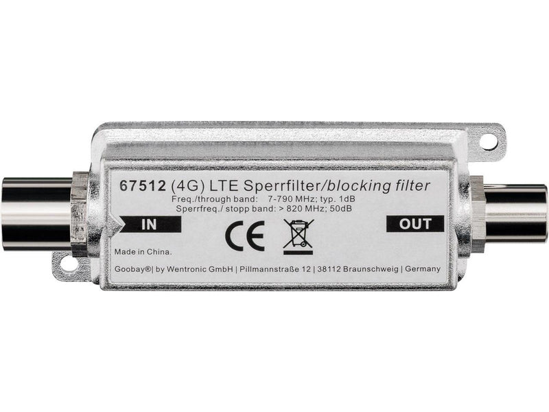 Pro LTE/4G Blocking Filter Coaxial male - Coaxial female