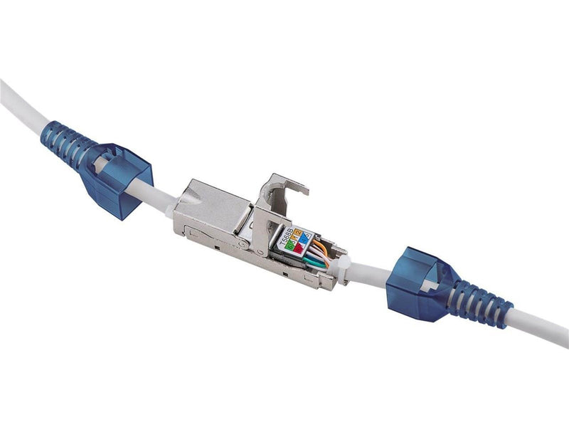 Pro toolless cable connector CAT 6A STP shielded - Silber