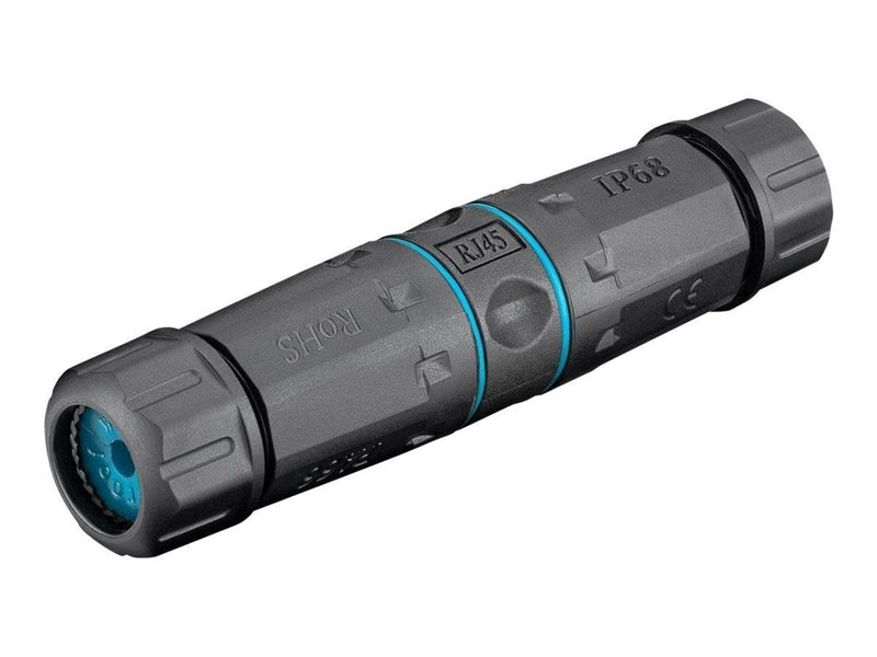 Pro Outdoor (IP68) LAN cable connector CAT 6A UTP unshielded - Schwarz