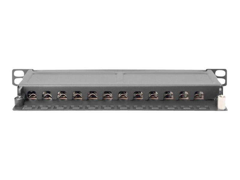 DIGITUS DN-91612S-SL-EA CAT 6A Class EA Patch Panel shielded 12-port 0.5U 10" black