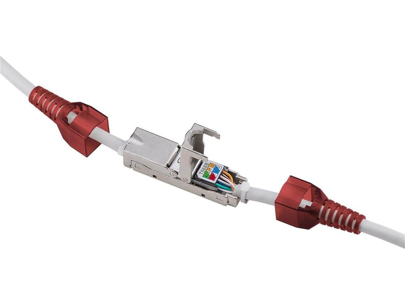 Pro Toolless cable connector CAT 6 STP shielded - Rot