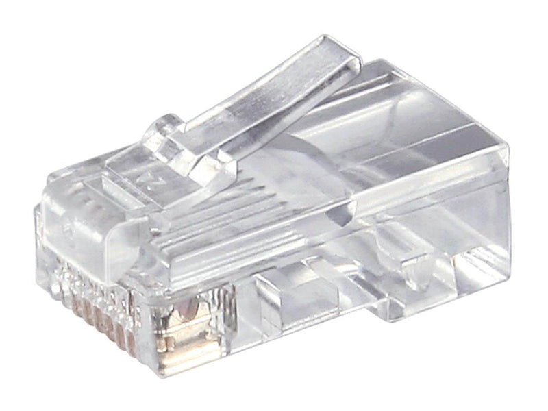 Pro RJ45 modular plug for round cable 8 pol. (10 pack) - Transparent