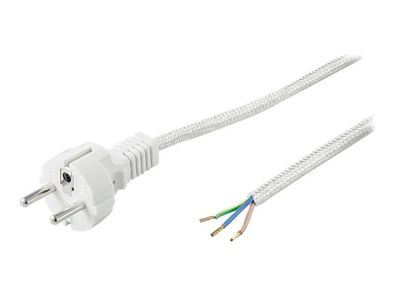 Pro Heat-resistant safety plug cord for assembly 3 m white-silver