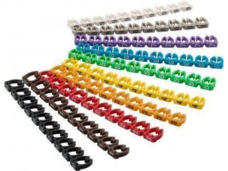 Pro Cable marker clips ‘Digits 0–9’ for cable diameterup to 6 mm