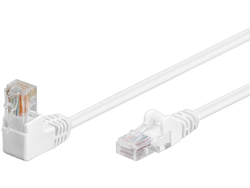 Pro CAT 5e patchcable 1x 90°angled U/UTP white 15 m - Schwarz - 7 meter