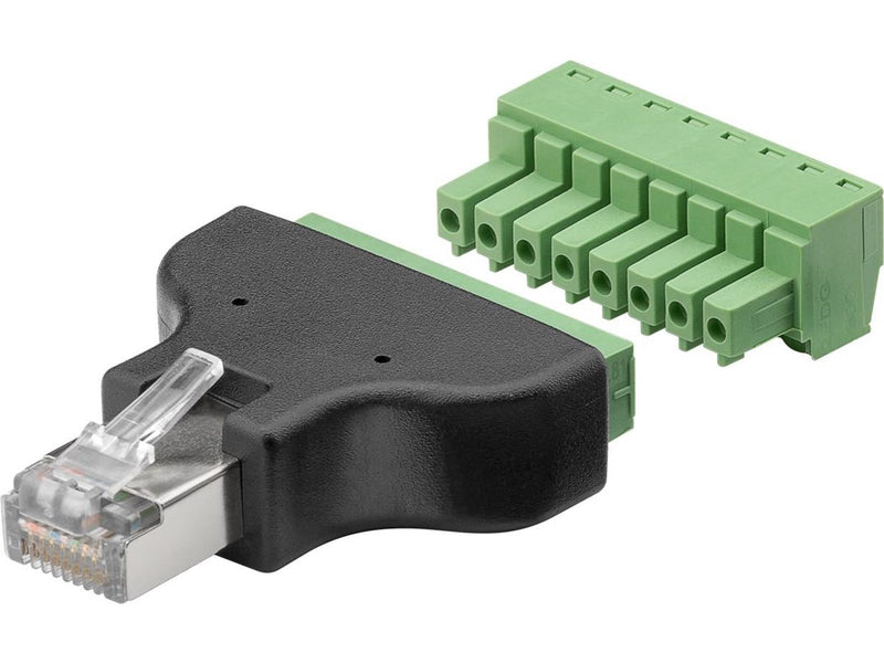 Pro Terminal Block 8-pin  RJ45 male (8P8C) - Schwarz