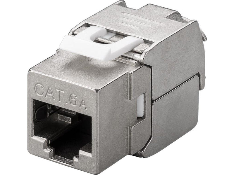 Pro Keystone module RJ45 CAT 6A STP 500 MHz slim-line - Silber