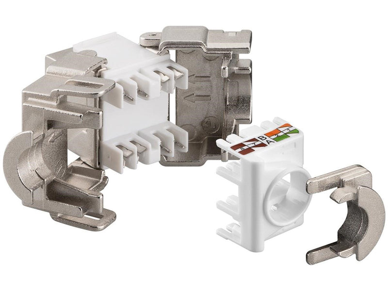 Pro Keystone module RJ45 CAT 6A STP - Silber