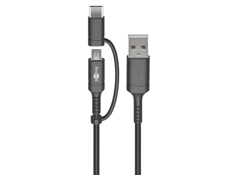 Pro Charging and synchronisation combination cable (with USB A to Micro-USB & USB-C™)