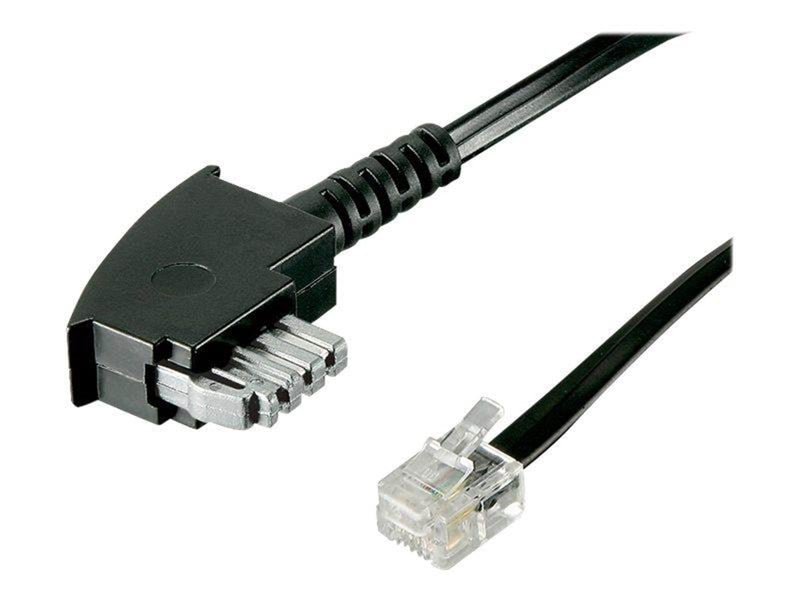 Pro TAE-N cable (International Pin out) 4 pin - Schwarz - 3 meter