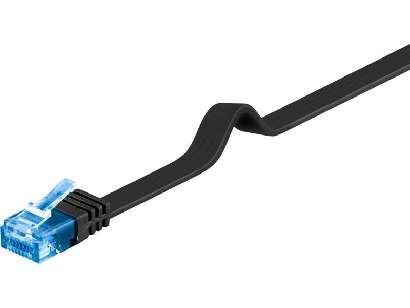 Pro LAN CAT 6A U/UTP flat - Schwarz - 2 meter