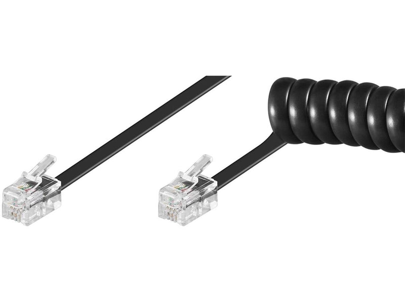 Pro Phone handset spiral cable CCA (copper-clad aluminium) - Schwarz - 4 meter