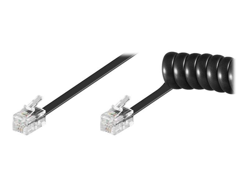 Pro Phone handset spiral cable CCA (copper-clad aluminium) - Schwarz - 4 meter