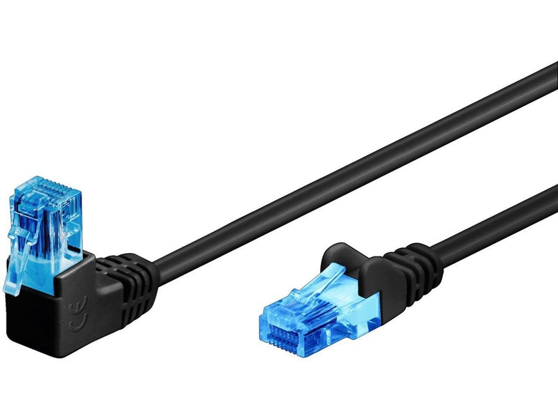 Pro LAN CAT 6A U/UTP 90° - Schwarz - 1 meter