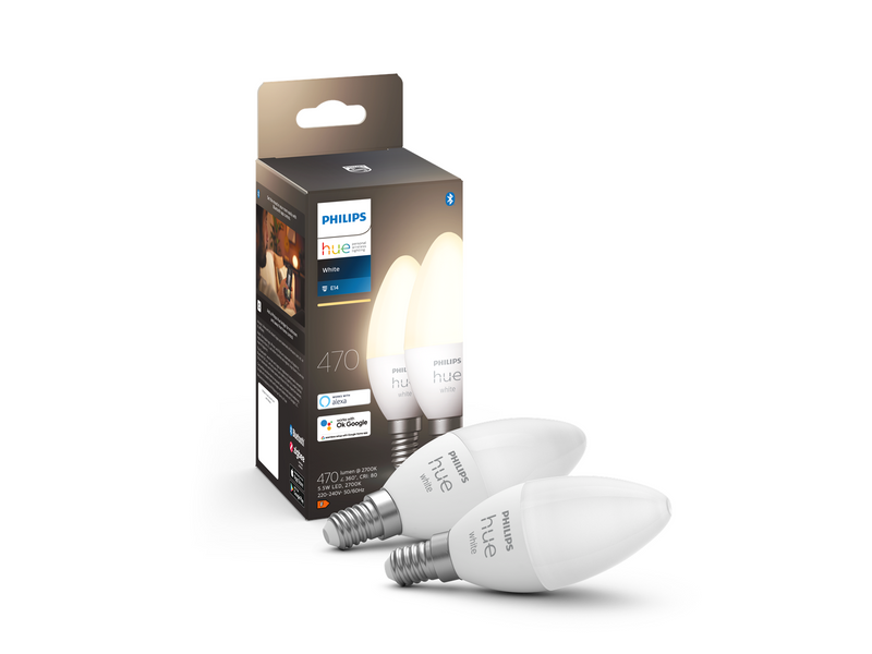 Philips Hue White E14 B39 Candle Light - 2-pack